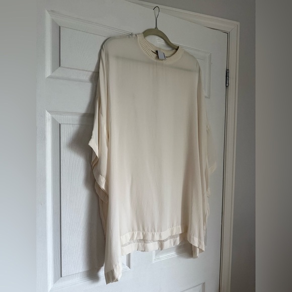 Complex Geometries white oversized silk tee shirt top - One size - Picture 2 of 4